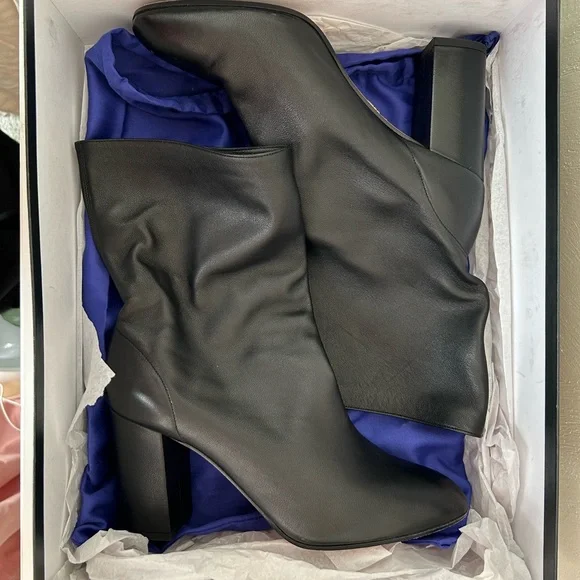 Aquazzura Black Leather Boogie Boots Sz 38.5